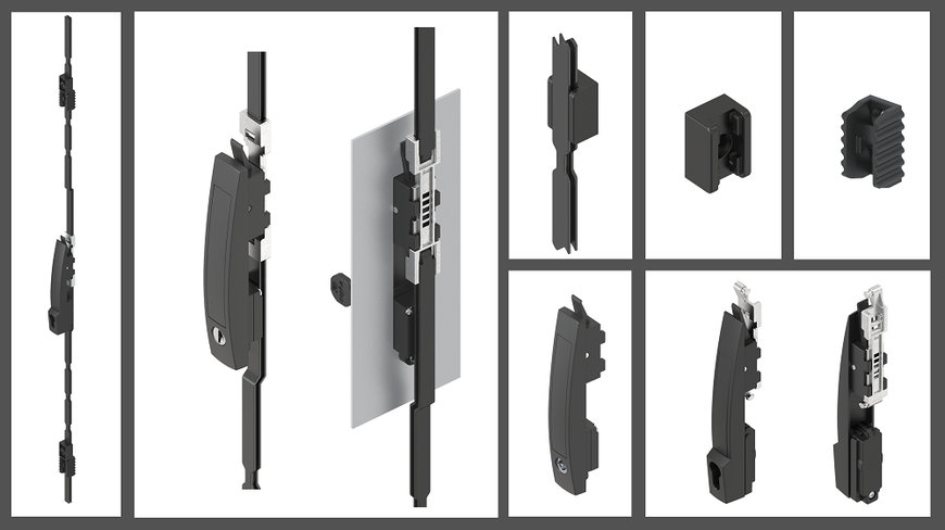 MULTIPOINT LOCKING SYSTEM MADE OF GLASS-FIBRE REINFORCED PLASTIC